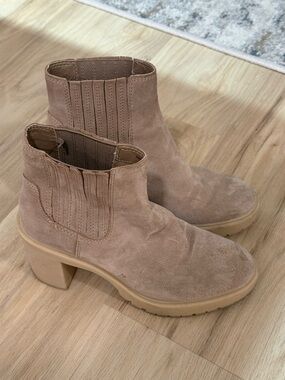 DV by Dolce Vita Suede Ankle Booties in Taupe